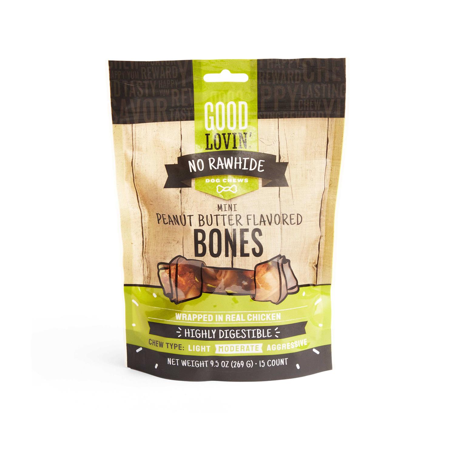 Good Lovin' No Rawhide Peanut Butter Flavored Dog Bones - Pet Supplies online store
