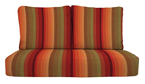 RSH DECOR: Sunbrella Deep Seating Loveseat Cushion Set | 46” x 26” Loveseat | Performance Fabric | Outdoor Foam Settee and Pillow Back Cushions for Patio Furniture | Brannon Whisper
