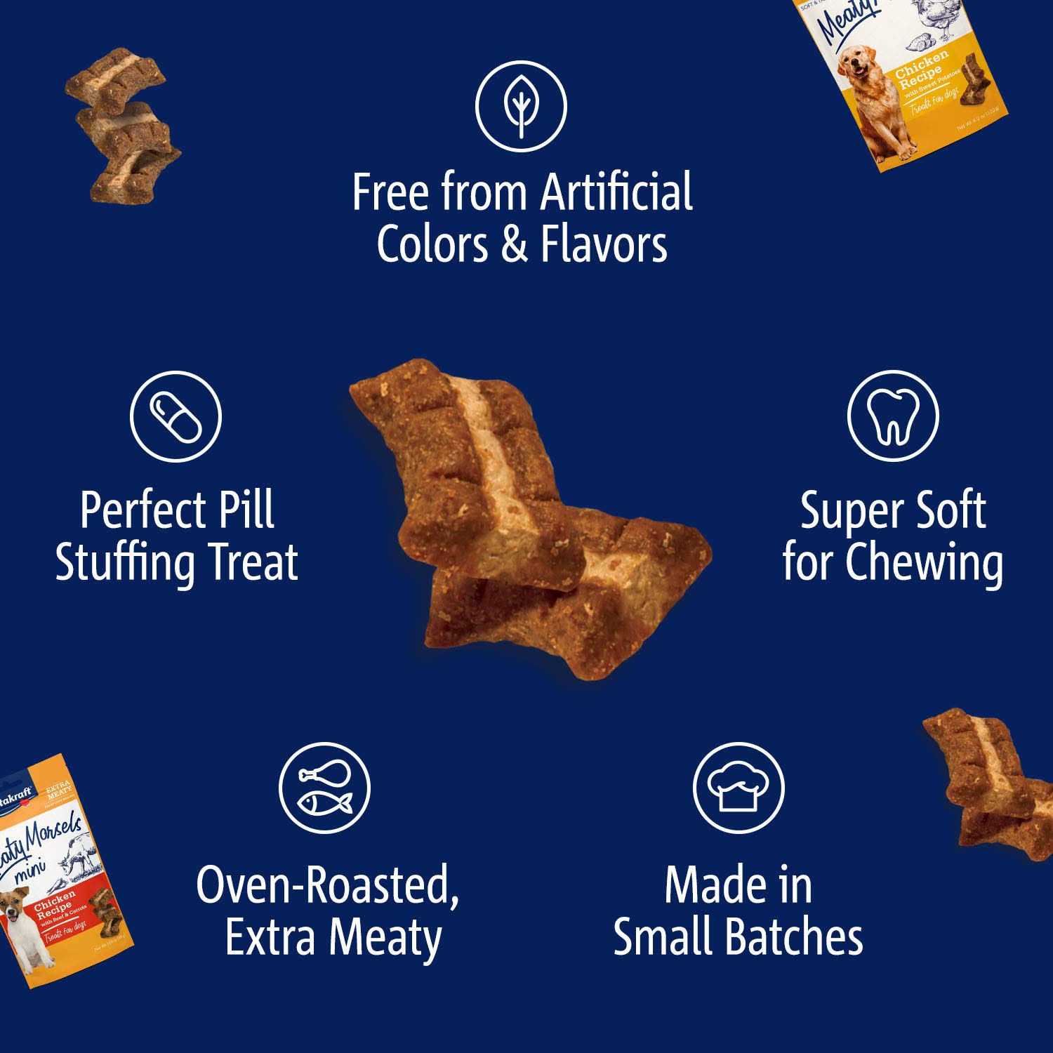 Vitakraft Meaty Morsels Chicken Recipe with Beef & Carrots Dog Treat Mini - Pet Supplies online store