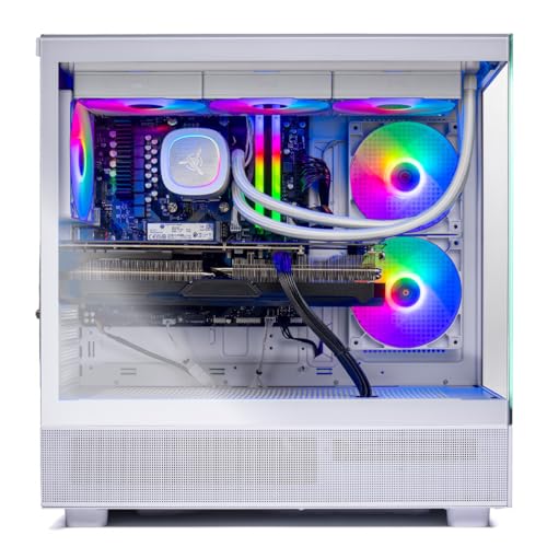 Skytech Gaming Azure 3 Desktop PC, Ryzen 7 9700X 3.8 GHz (5.5GHz), NVIDIA RTX 5060, 1TB NVMe SSD, 32GB DDR5 RAM 6000 RGB, 850W Gold ATX 3 PSU, 360mm ARGB AIO, Wi-Fi, Win 11
