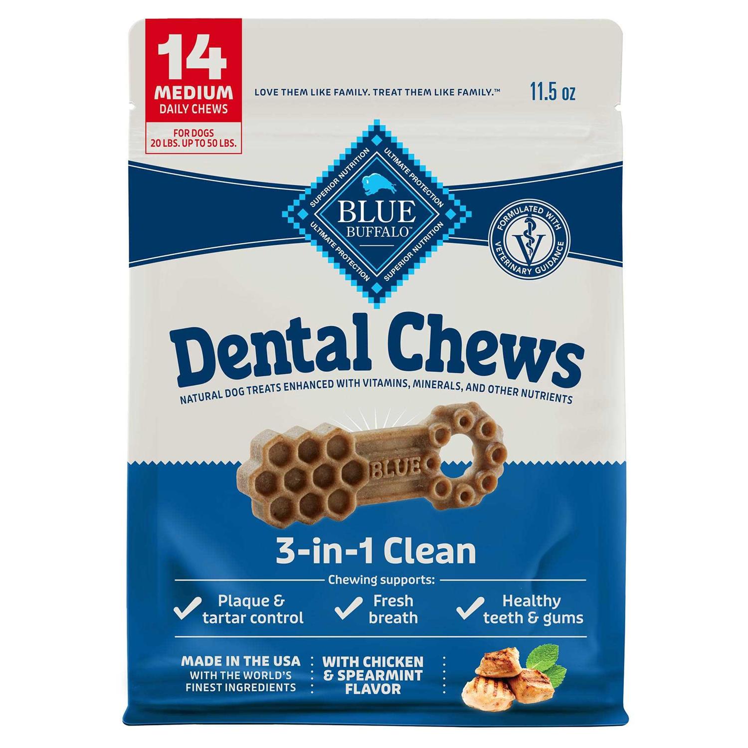 Blue Buffalo Chicken & Spearmint Dog Dental Chews - Pet Supplies online store