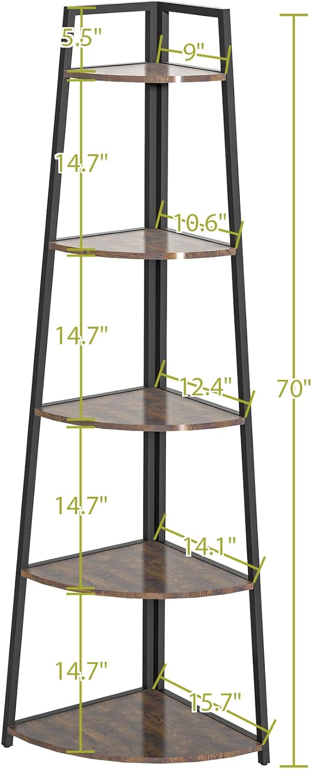 Display Shelves Corner Shelves, Bookshelf, Ladder Shelf Bookcase Corner Shelf Organizer Corner Ladder Shelf Plant Stand for Living Room, Bathroom Towel Storage Ladder Shelves, Shelving Unit Bookcase