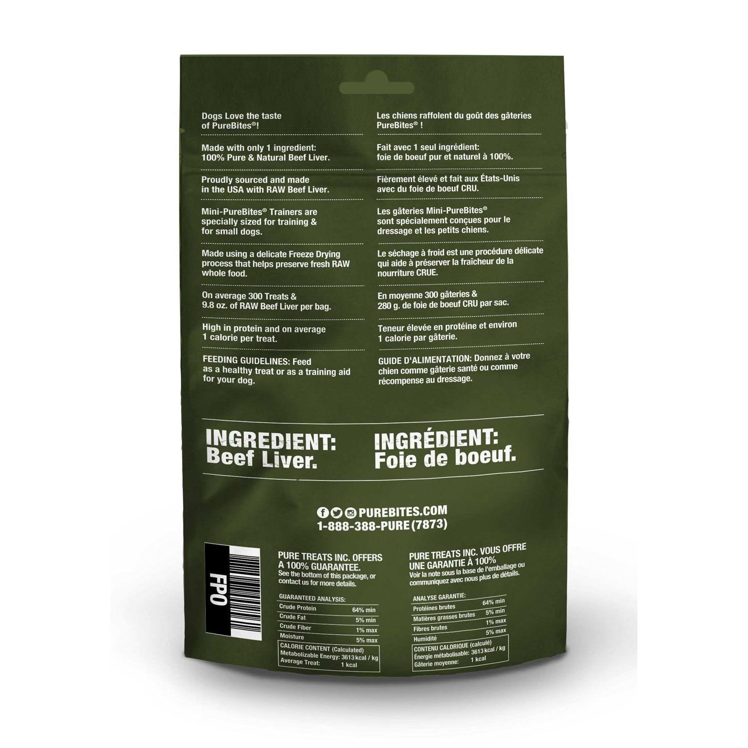 Mini-PureBites Trainers Beef Liver Freeze-Dried Raw Dog Treats - Pet Supplies online store