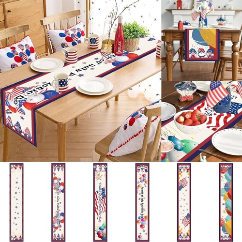 Independence Day Linen Table Flag Holiday Celebration Table Celebration Decoration Cloth Home Celebration Coffee Table TV Cabinet Tablecloth 33 * 183 Cm Short Fall Table