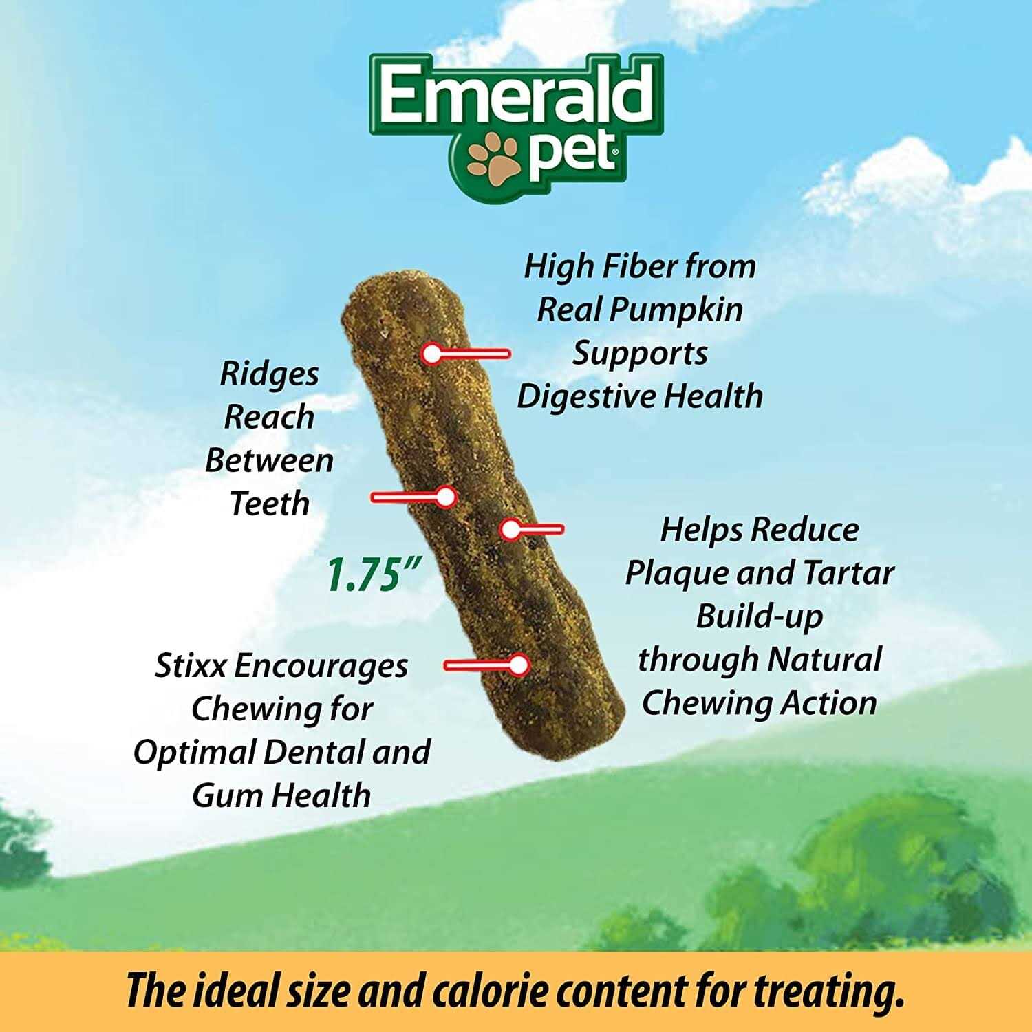 Emerald Pet Feline Dental Stixx Dental Cat Treats Tuna & Pumpkin - Pet Supplies online store