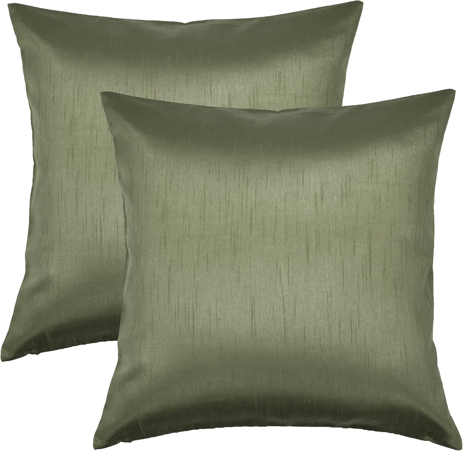 Aiking Home 26x26 Inches Faux Silk Square European Shams, Zipper Closure, Sage (Set of 2)
