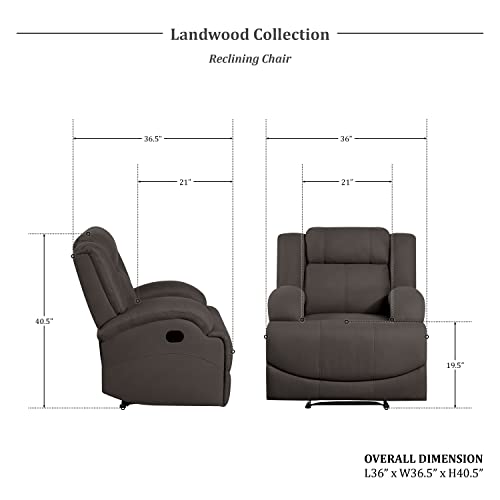 Lexicon Landwood Manual Reclining Chair, Chocolate