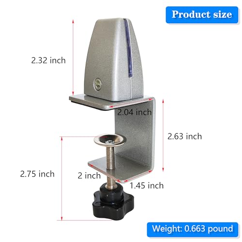 Sneeze Guard Support Clamps, Adjustable Support Clamp for Desk Privacy Panel,Acrylic Board Clamps (Black)