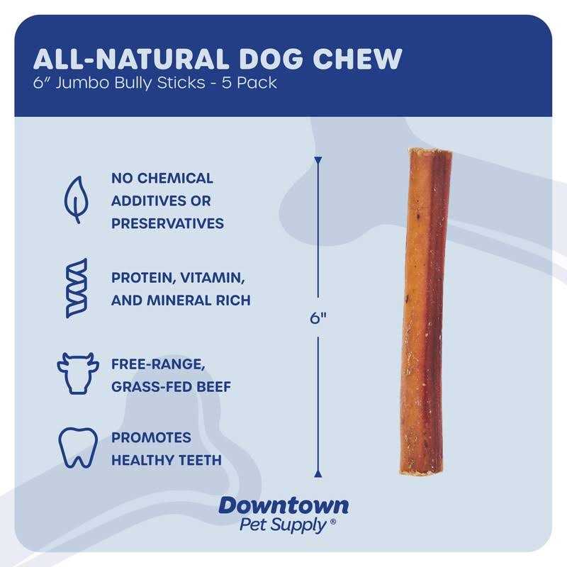 Downtown Pet Supply Bully Sticks For Dogs Thick Rawhide Free Dog Chews - Pet Supplies online store