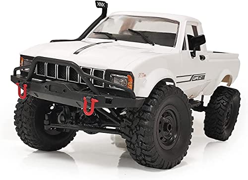 YIKESHU RC Crawler Offroad RC Truck 4x4 Remote Control Rock Crawler WPL C24-1 Pickup Trucks with Led Light, 2.4 Ghz 1/16 Scale All Terrain Car Brushed RTR Pickup for Adults