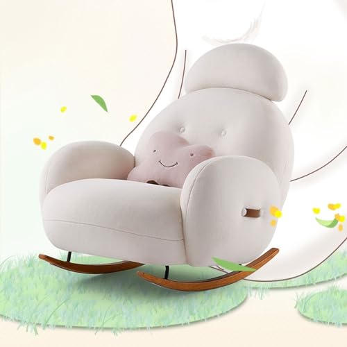 Rocking Chair Lazy Sofa Balcony Single Sofa Home Rest Sofa Shakeable Sofa Chair for Living Room Bedroom Offices(Pink)