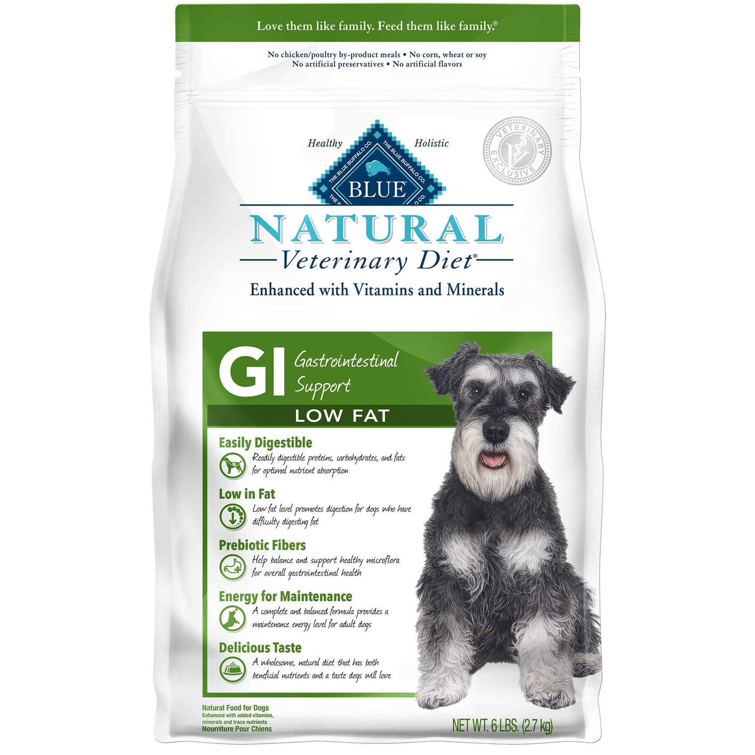 Blue Buffalo Natural Veterinary Diet GI Gastrointestinal Support Low Fat Dry Dog Food - Pet Supplies online store