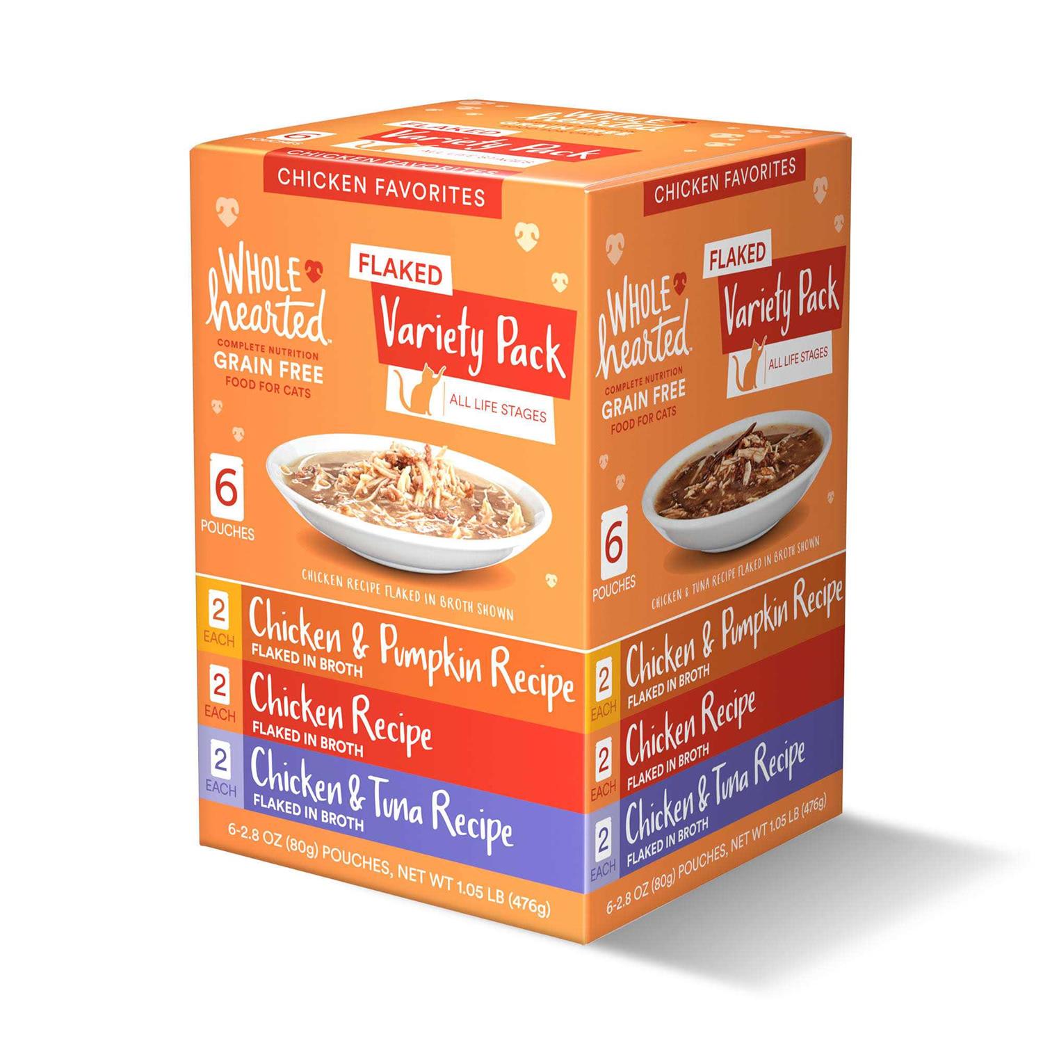 WholeHearted Grain Free Chicken Favorites Flaked Wet Cat Food Variety Pack - Pet Supplies online store