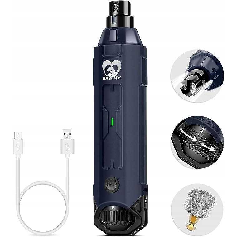 Casfuy 6-Speed Dog Nail Grinder Newest Enhanced Pet Nail Grinder Super Quiet Rechargeable Electric Dog Nail Trimmer Painless Paws Grooming - Pet Supplies online store