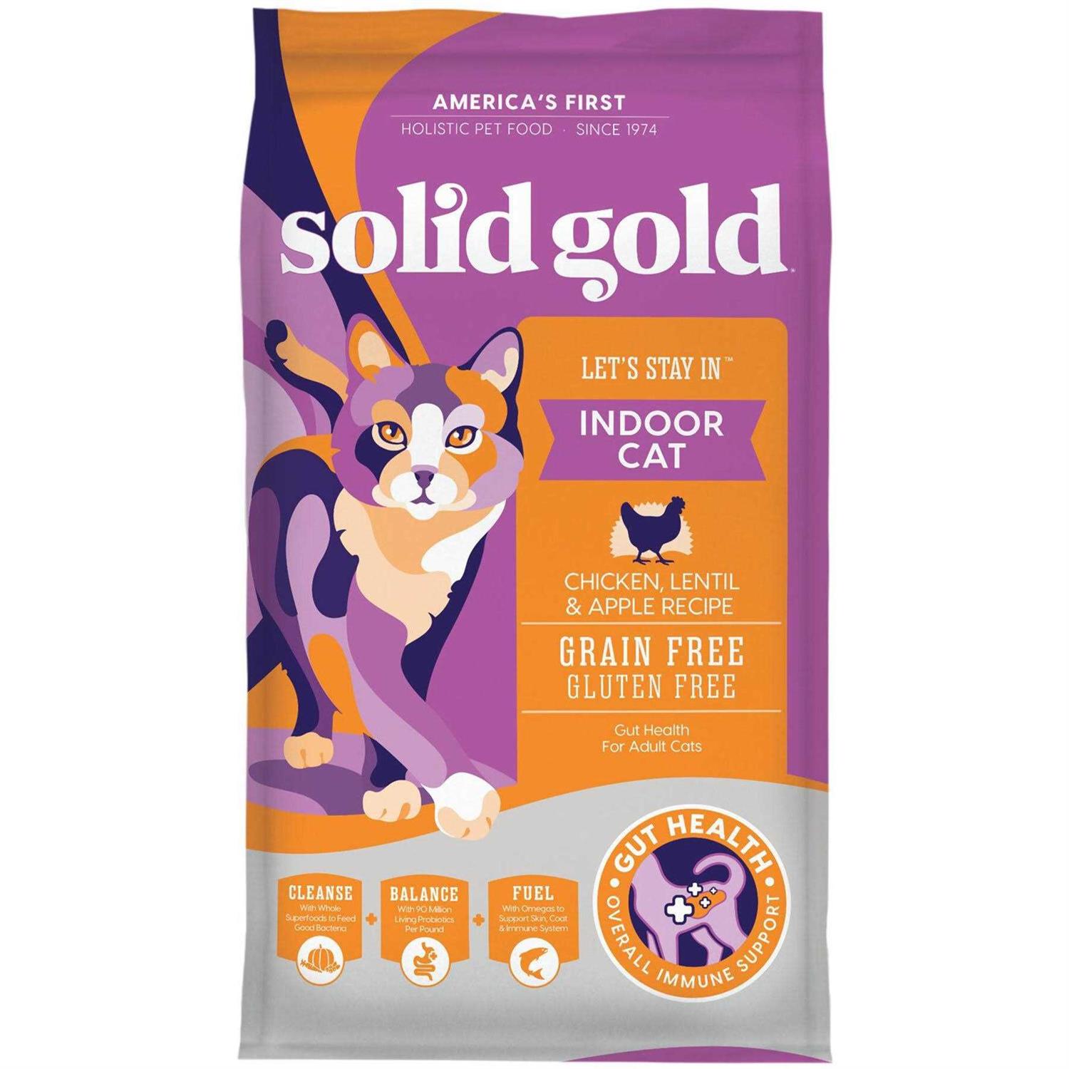 Solid Gold Let's Stay in Indoor Lentil & Apple Recipe adult Grain-Free Dry Cat Food - Pet Supplies online store