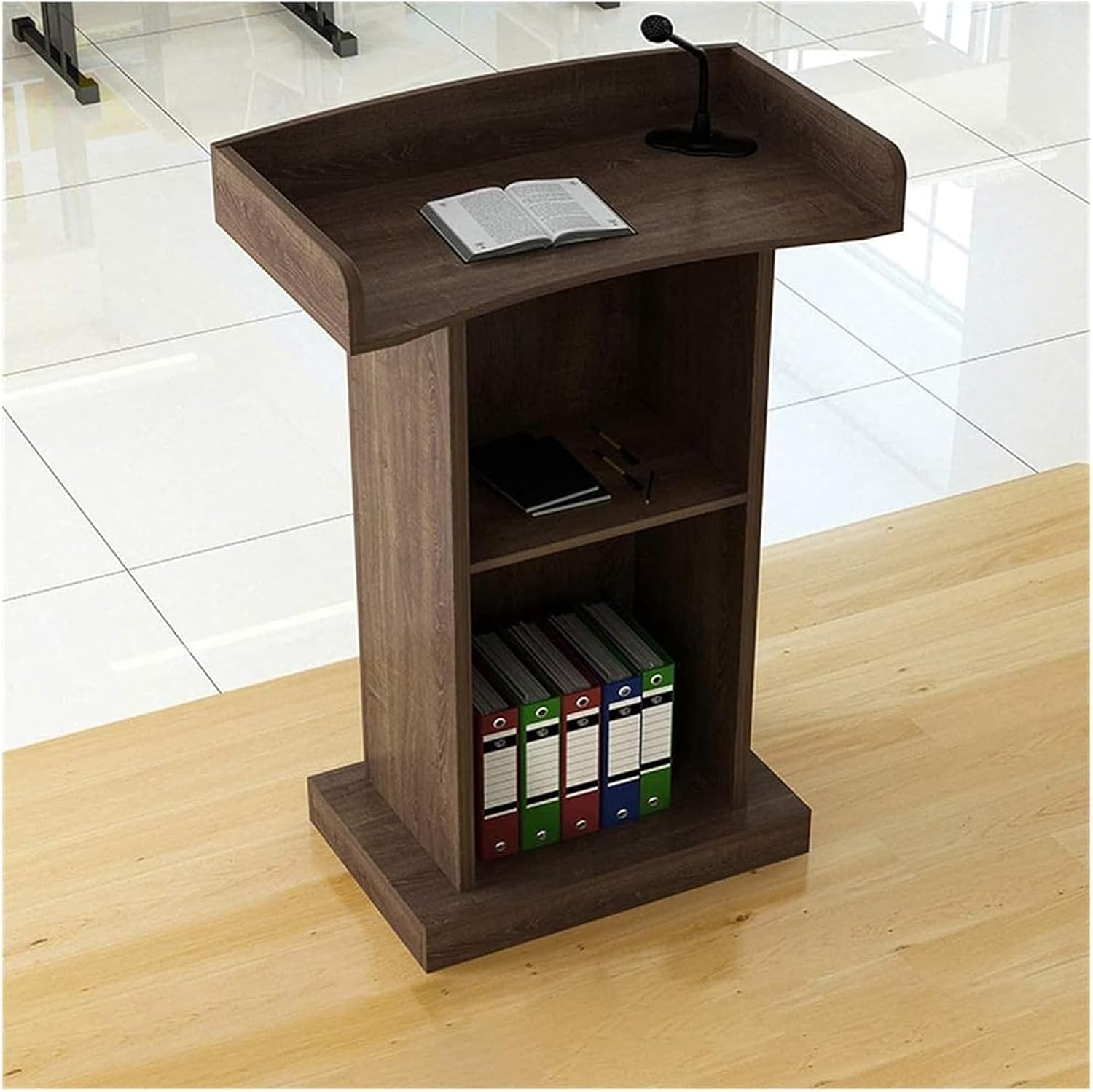 Lectern Podium Stand, Wood Lectern Stand-Up Wood Lectern Presentation Lectern Stand, School Teacher Lectern, Reception Desk, Standing Desk