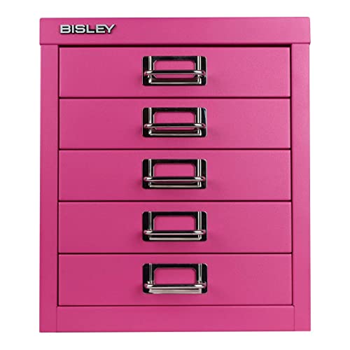 Bisley 5 Drawer Steel Desktop Multidrawer Storage Cabinet, Black (MD5-BK)