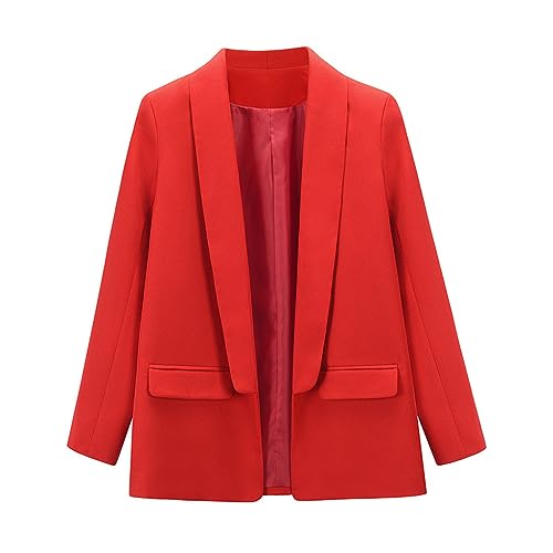 Women's Lightweight Work Office Blazer Jacket Fall Fashion Suit Blazers Long Sleeve Casual Coat Cardigan with Pockets