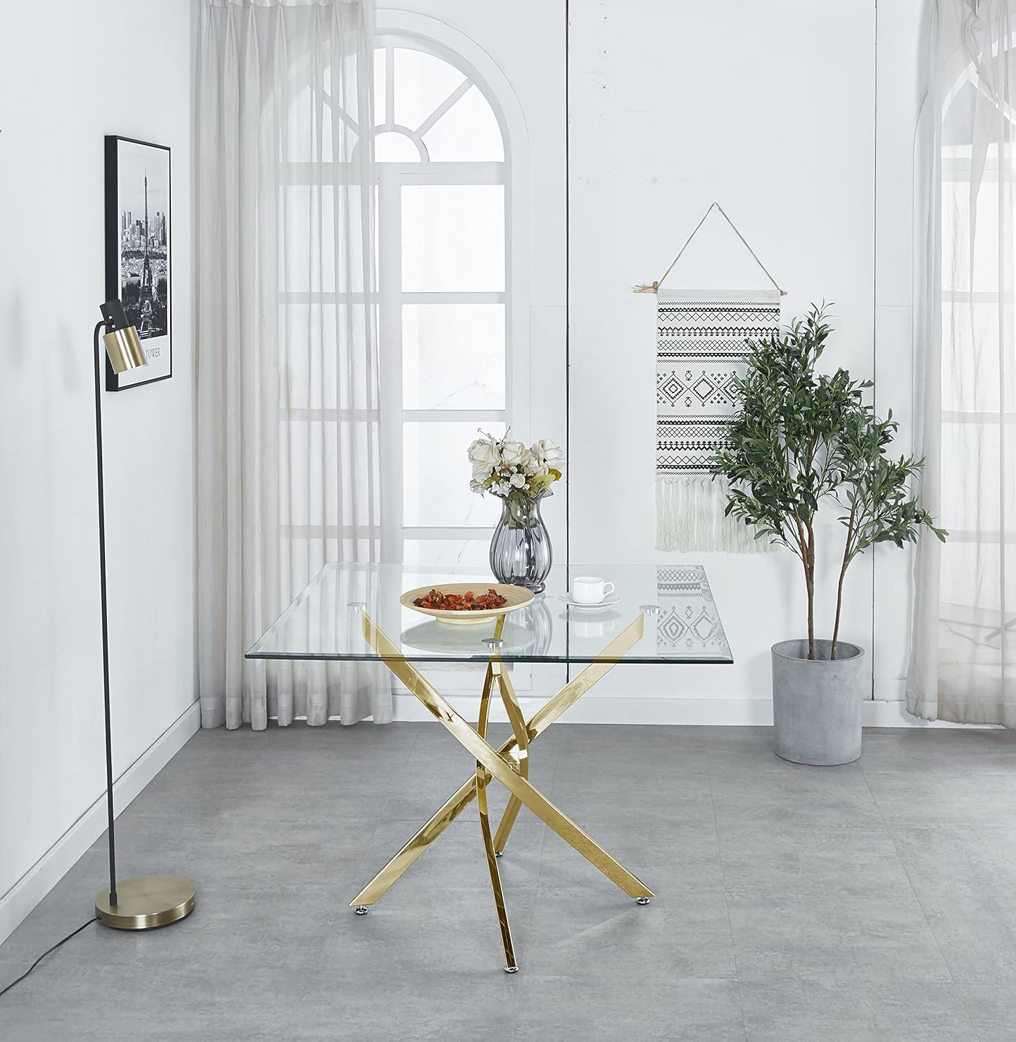 HomVent Minimalist Square Dining Table for for Breakfast,Kitchen & Dining Room Tables,0.39