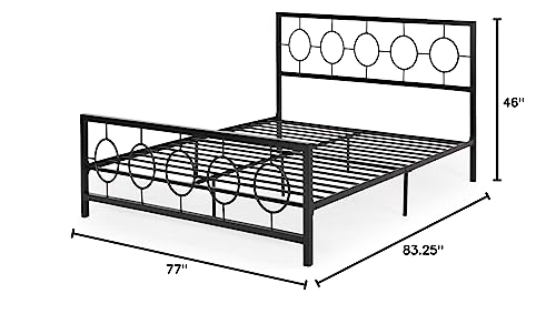 Great Deal Furniture Modern Iron Twin Bed Frame, Flat Black