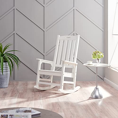 Psilvam Outdoor Rocking Chair Set of 2, Poly Lumber Oversized Rocking Chair with 21