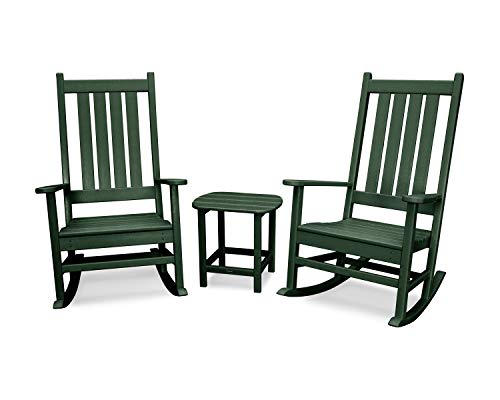 POLYWOOD Vineyard 3-Piece Rocking Set (Black)