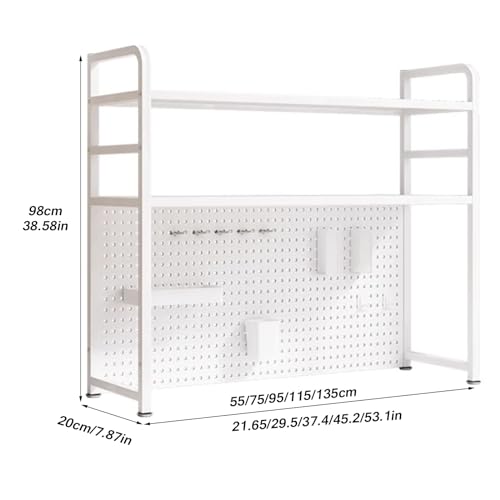 All Metal desk hutch shelf,Desktop Bookcase for Computer Desk, Multipurpose Countertop Hutch Bookshelf, Adjustable Display Shelf Rack Organizer for Dorm Office Home ( Color : A , Size : 115cm/45.2in )