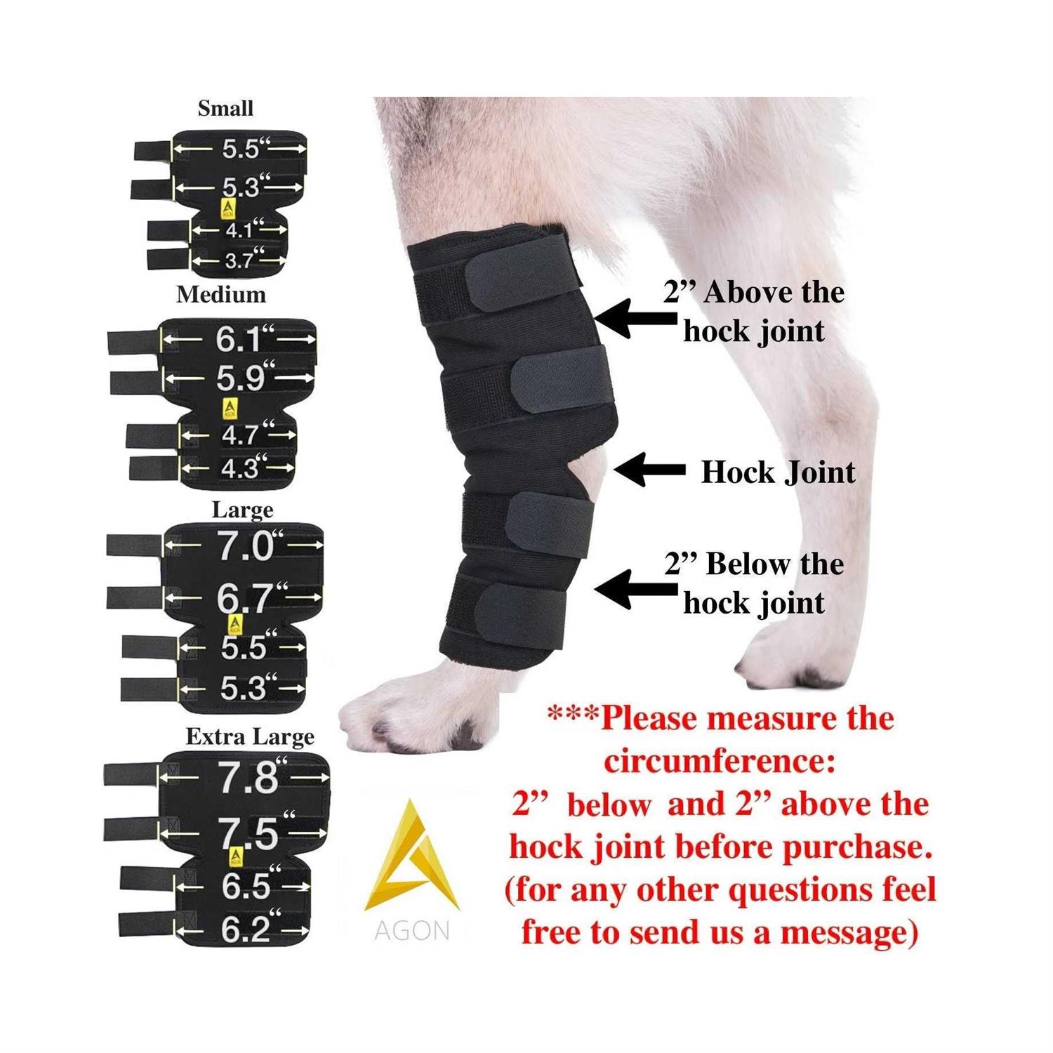 Agon canine Dog Hock Brace Rear Leg Joint Wrap Protects Wounds as They Heal, compression Wrap, Heals and Prevents Injuries and Sprains Helps - Pet Supplies online store