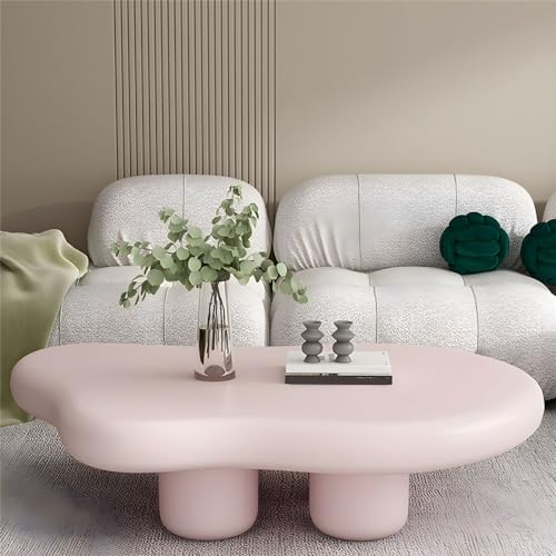 NIUYAO Coffee Table with Colored Irregular Clous Shape End Table Solid Wood Spherical 3 Legs Base Modern Minimalist Table for Living Room Balcony Leisure -39