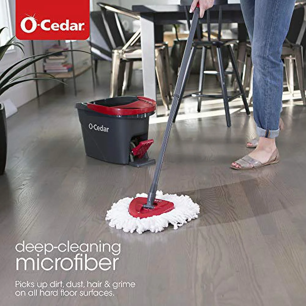 O-Cedar EasyWring Microfiber Spin Mop, Bucket Floor Cleaning System