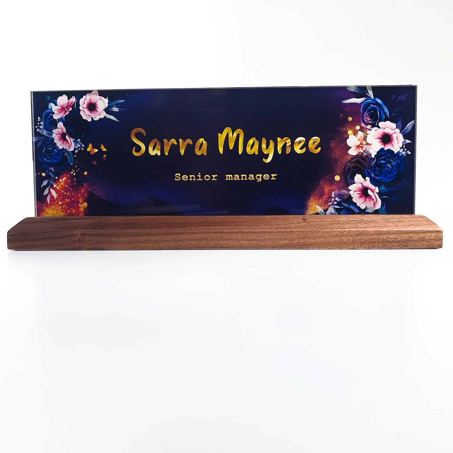Custom Classic Desk Name Plate | Personalized Desk Name Plate Plaque | Unique Gift | Wood Holder | Office Decor | Teacher Name Plate
