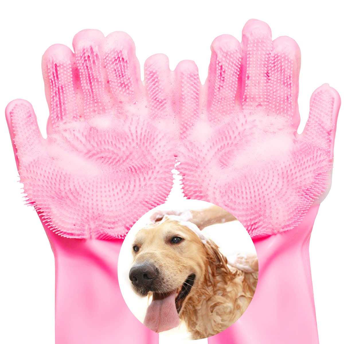 VavoPaw Magic Pet Grooming Gloves Dog Bathing Shampoo Gloves with High Density Teeth - Pet Supplies online store