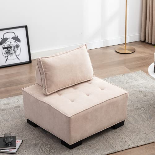 WILLIAMSPACE Modular Sectional Sofa Couch, Modern Square Floor Sofa Single Couch with Removable Pillow for Living Room, Bedroom (Rose Red)