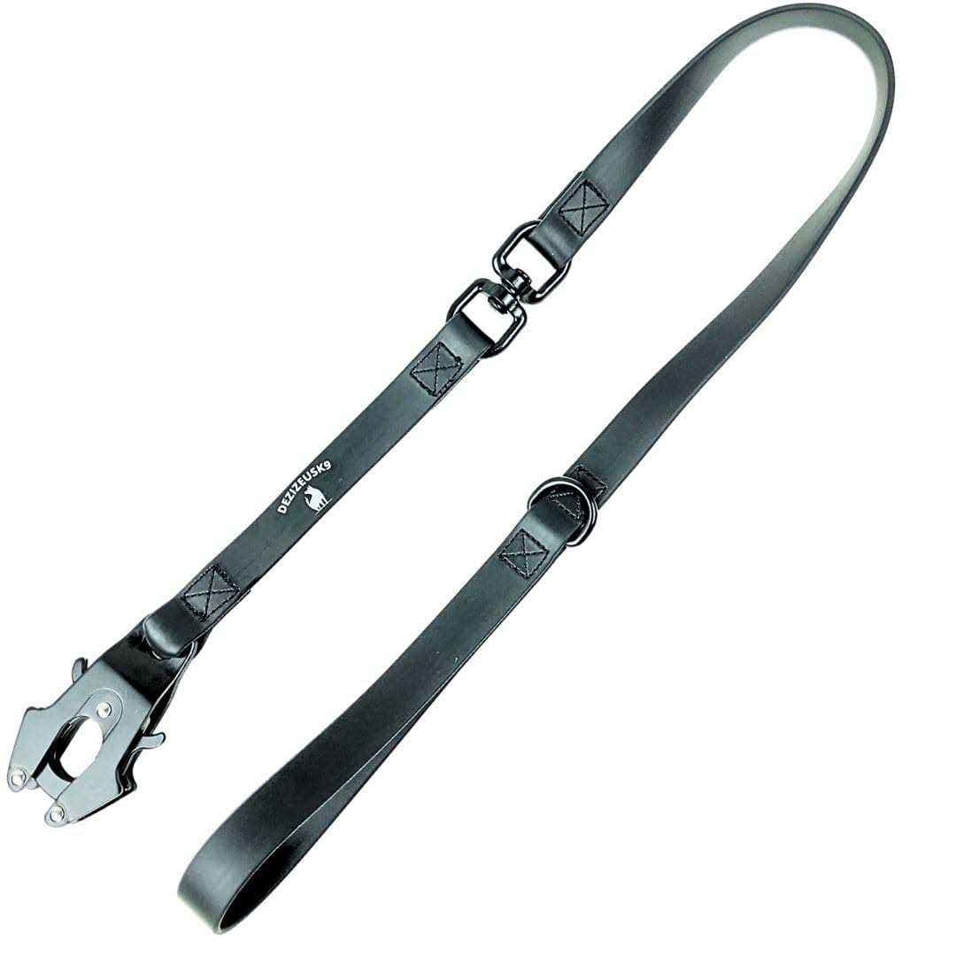DEZIZEUSK9 Biothane Heavy Duty Dog Leash Tactical Dog Lead Quick Release Locking cable carabiner clasp - Pet Supplies online store