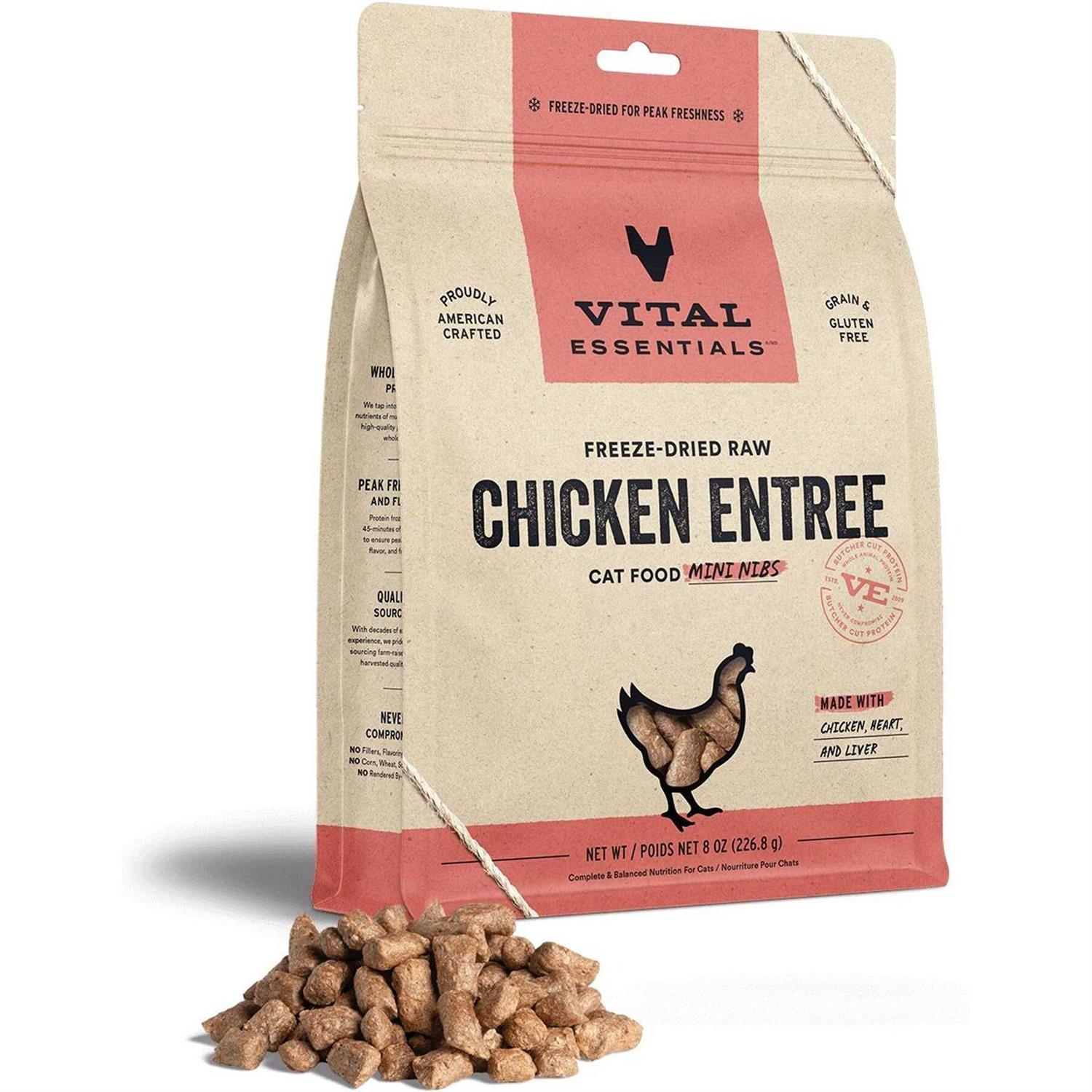 Vital Essentials Entree Mini Nibs Freeze-Dried Raw Cat Food - Pet Supplies online store