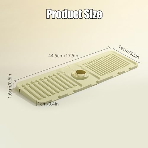 Faucet Mat for Kitchen Sink - 2024 Upgraded Premium Silicone Splash Guard with Fast Drying Properties - Protective Sink Tray Ideal for Stone Sinks in Kitchen & Bathroom (1, Gray)