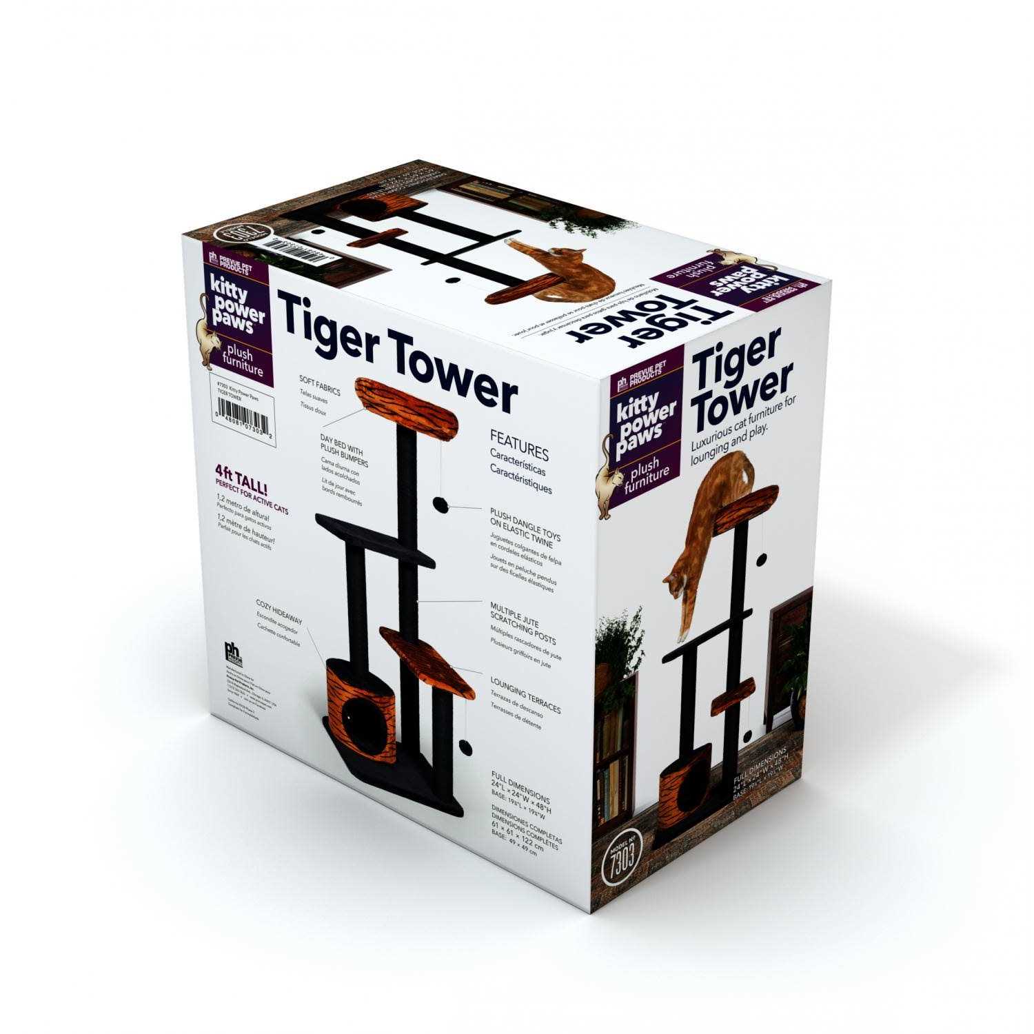 Prevue Pet Products Kitty Power Paws Tiger Tower - Pet Supplies online store