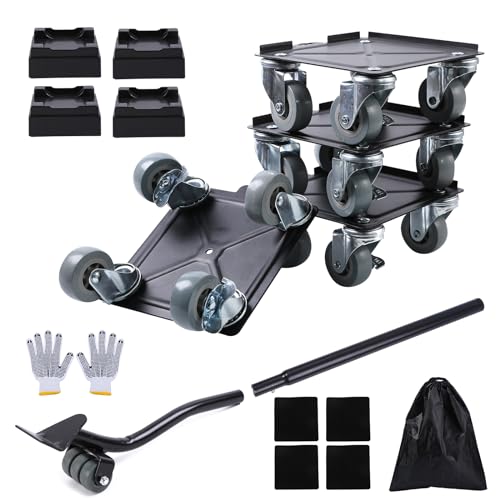 Furniture Dolly,Furniture Mover Pro Set,Furniture Lifter with 4 360° Rotatable Rubber Universal Wheels，Carbon Steel Panel Furniture Movers，Maximum Load 2645LBS.