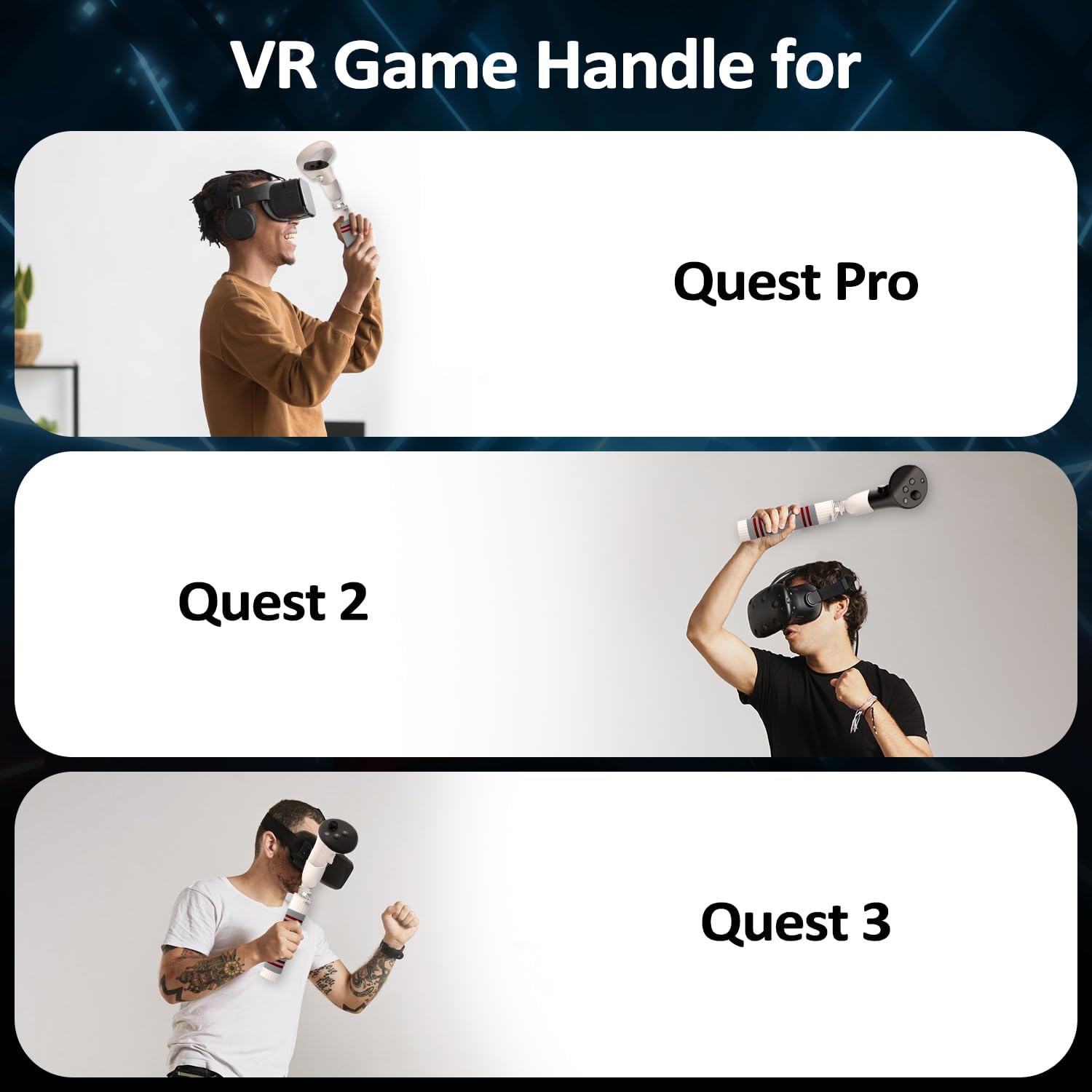 VR Handle Attachment Compatible with Oculus/Meta Quest 3 / Quest 2 / Quest pro, Gorilla Tag Long Arms for VR Games Beat Saber Golf Gorilla Tag, Quest 3 Golf Club to Enhance the VR Golf Game Experience