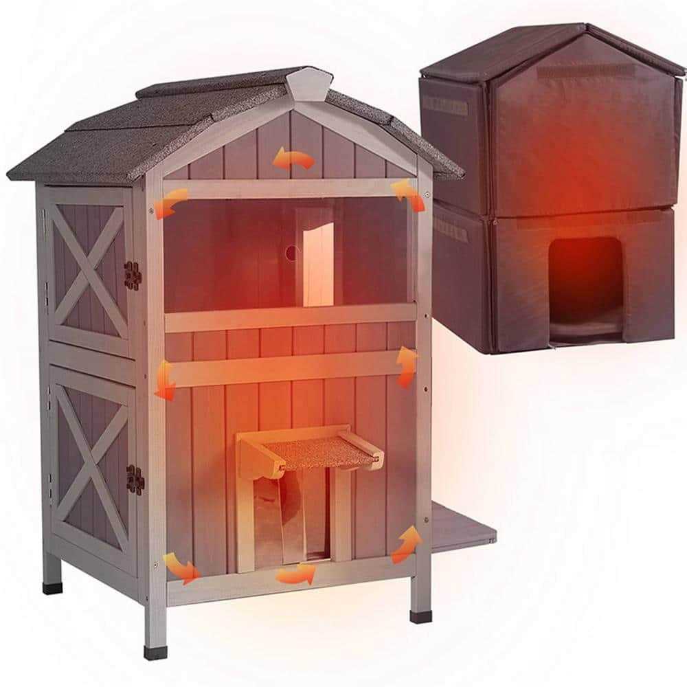 Aivituvin AIR94-IN Outside Insulated Cat House for Winter - Pet Supplies online store