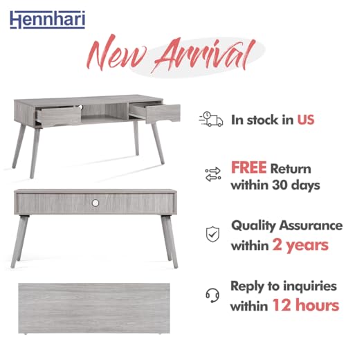 TV Stand for 50-59 inches TV, Entertainment Center with Storage, Modern TV Console Table for Living Room, TV Media Console Table, Mid Century Modern TV, TV Cabinet (Grey)