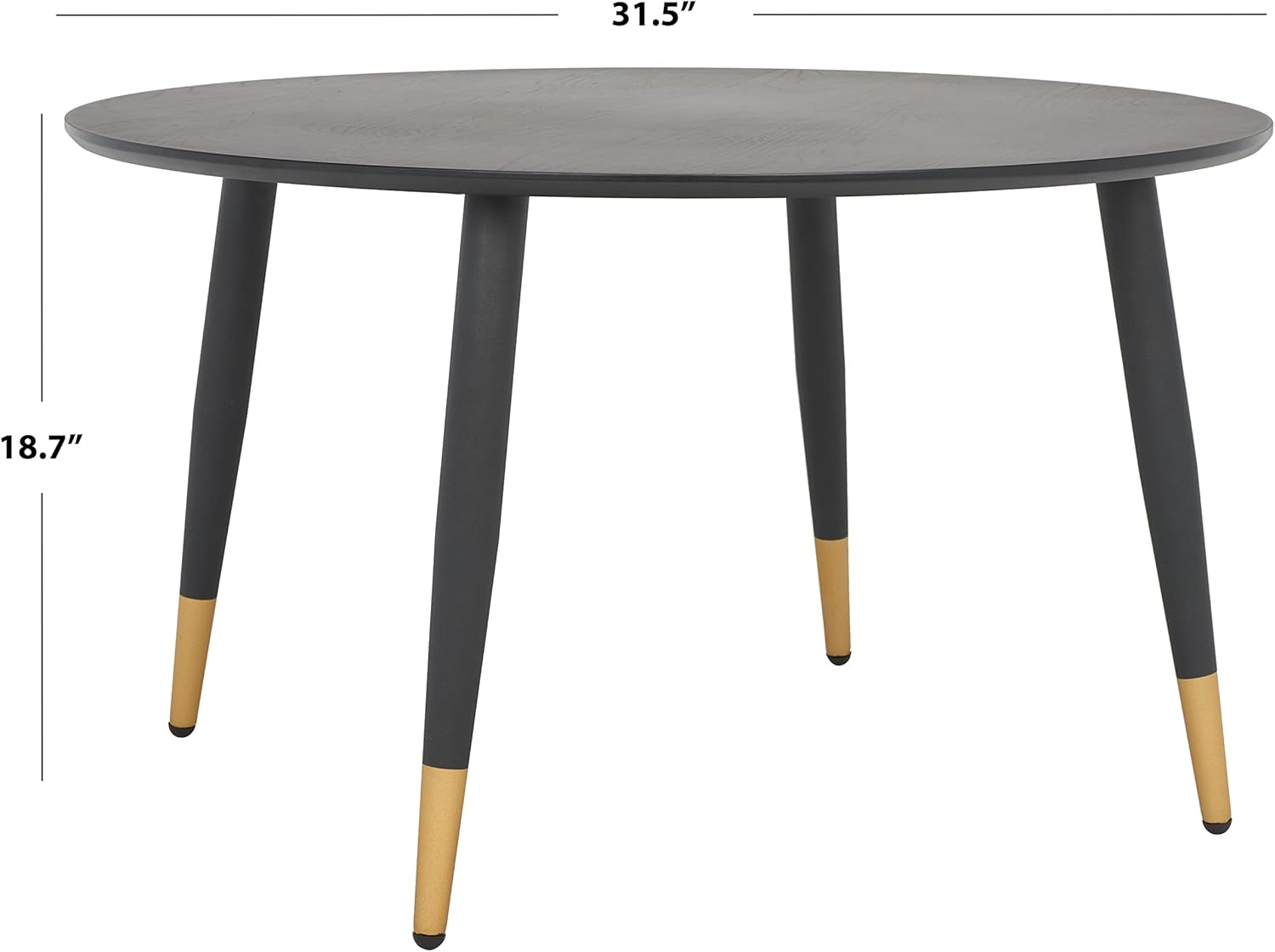 SAFAVIEH Home Collection Beck Mid-Century Modern Black/Gold Round Coffee Table