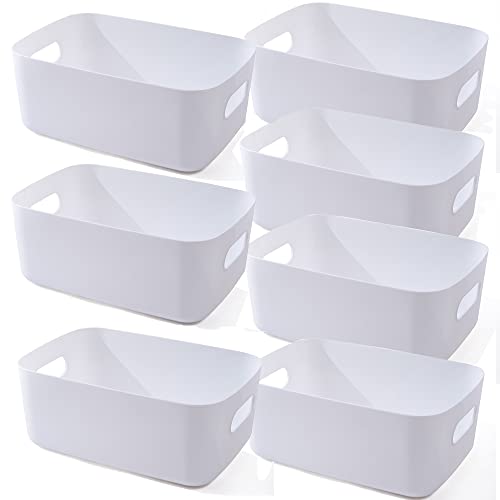 Small Plastic Baskets, Multiple Colour Pantry Organizer Bins Cupboard box with Handle, Plastic Storage Baskets for Bedroom Office Classroom Desktop Drawer Organizers