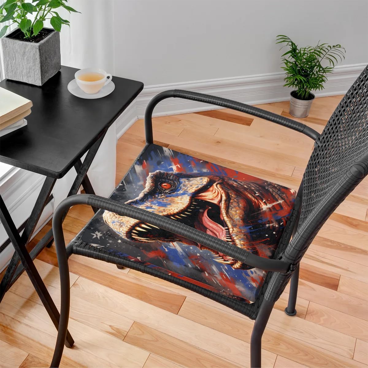 Chair Cushions for Dining Chairs, Scary Dinosaur Chair Pads for Kitchen Chairs, Non Skid Memory Foam Seat Cushions for Office Chair, Car Seat, Outdoor, Patio(16x16 Inches)