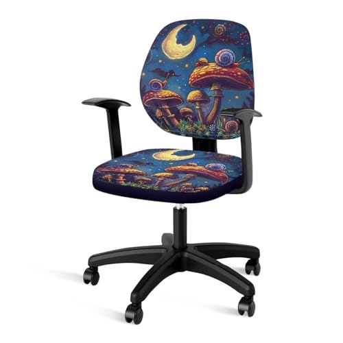 Computer Chair Cover Mushroom Decorative Office Chair Slip Covers Stretch Large Soft Fabric Cover for Study Room Chair Universal Boss Office Chair Seat Cover Office Chair Decorative Cover