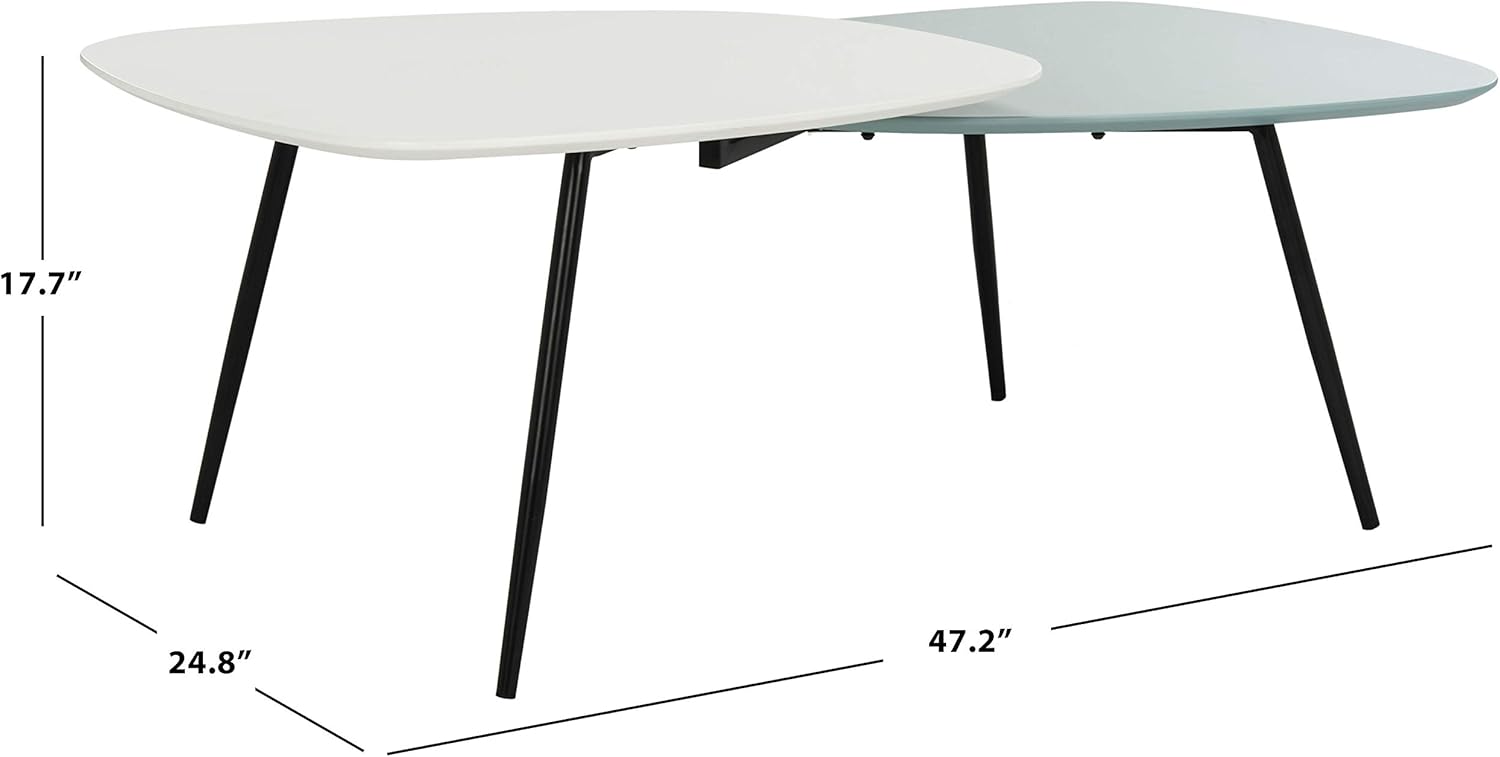 Safavieh Home Collection Jasmine Bi Level Coffee Table, White/Black