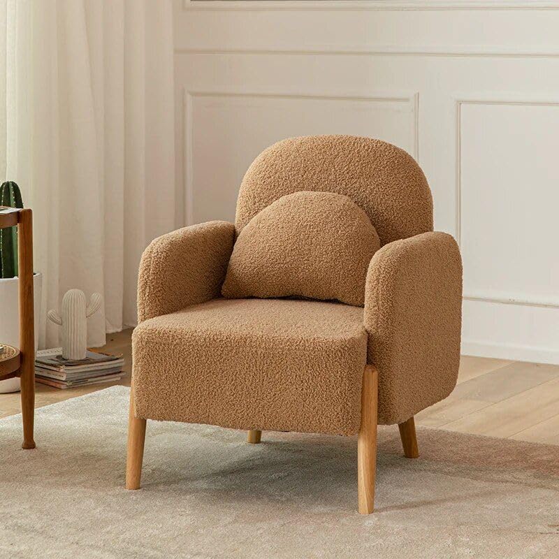 Lambswool Nordic Armchair – Cozy Minimalist Modern Single Sofa Pink