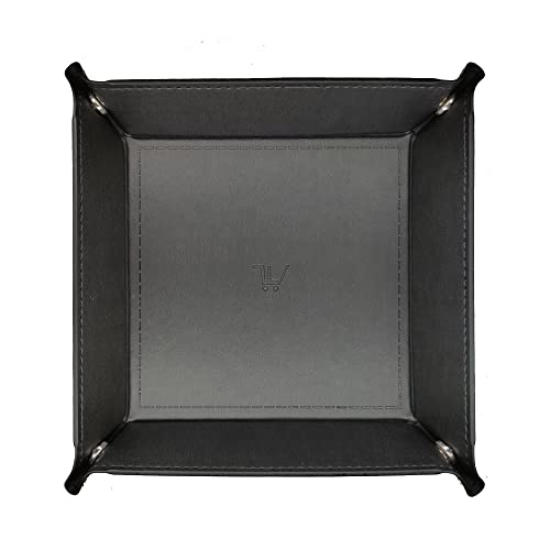 Valet Tray Organizer Storage for Wallets Watches Phone Keys holder Dish Bowl Coins Office Desk Accessory Entryway Catchcall Tray Nightstand Organizer PU leather Handmade (Black)