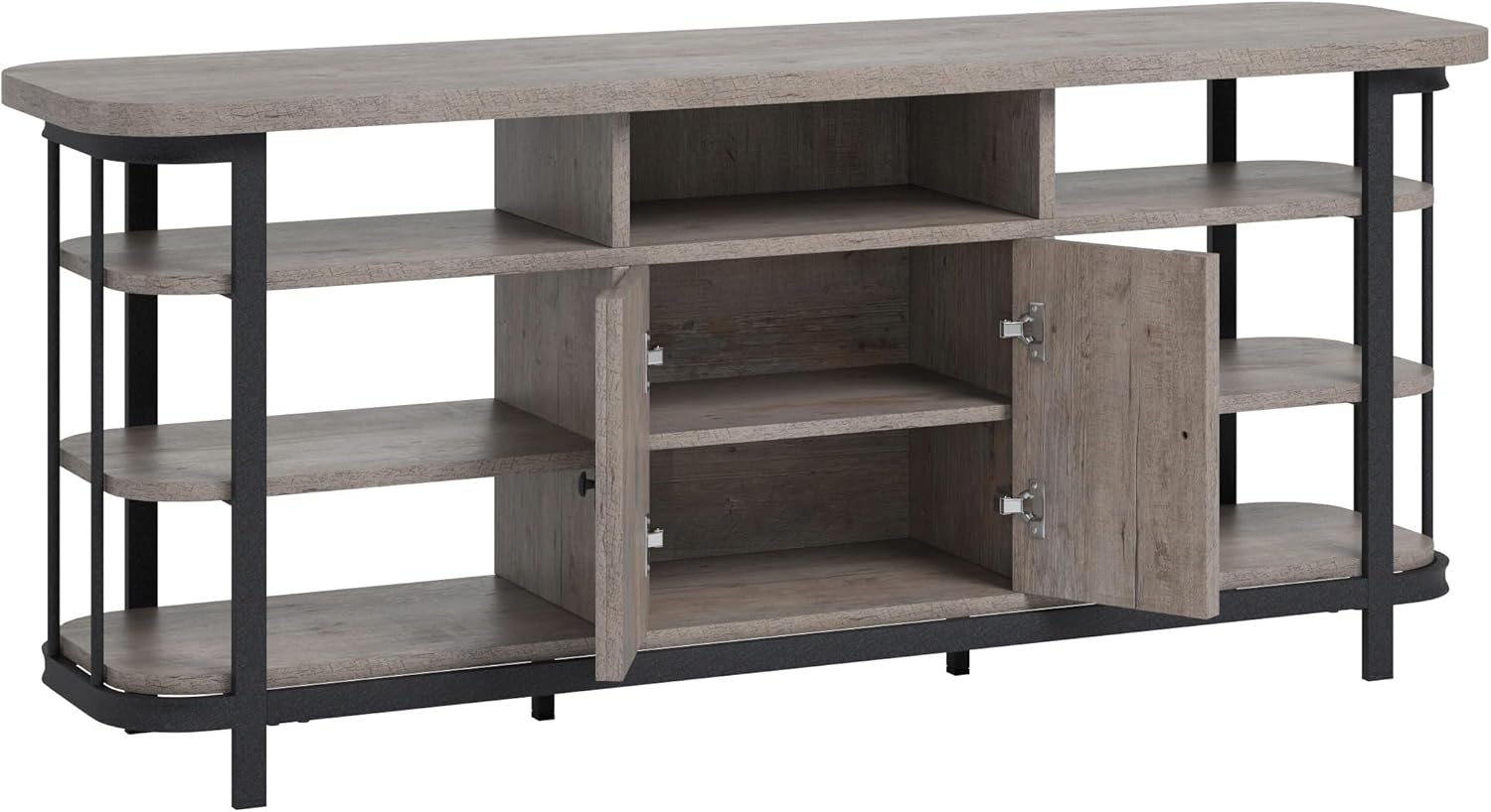 Sauder Station House Entertainment Credenza, Weathered Wood Finish