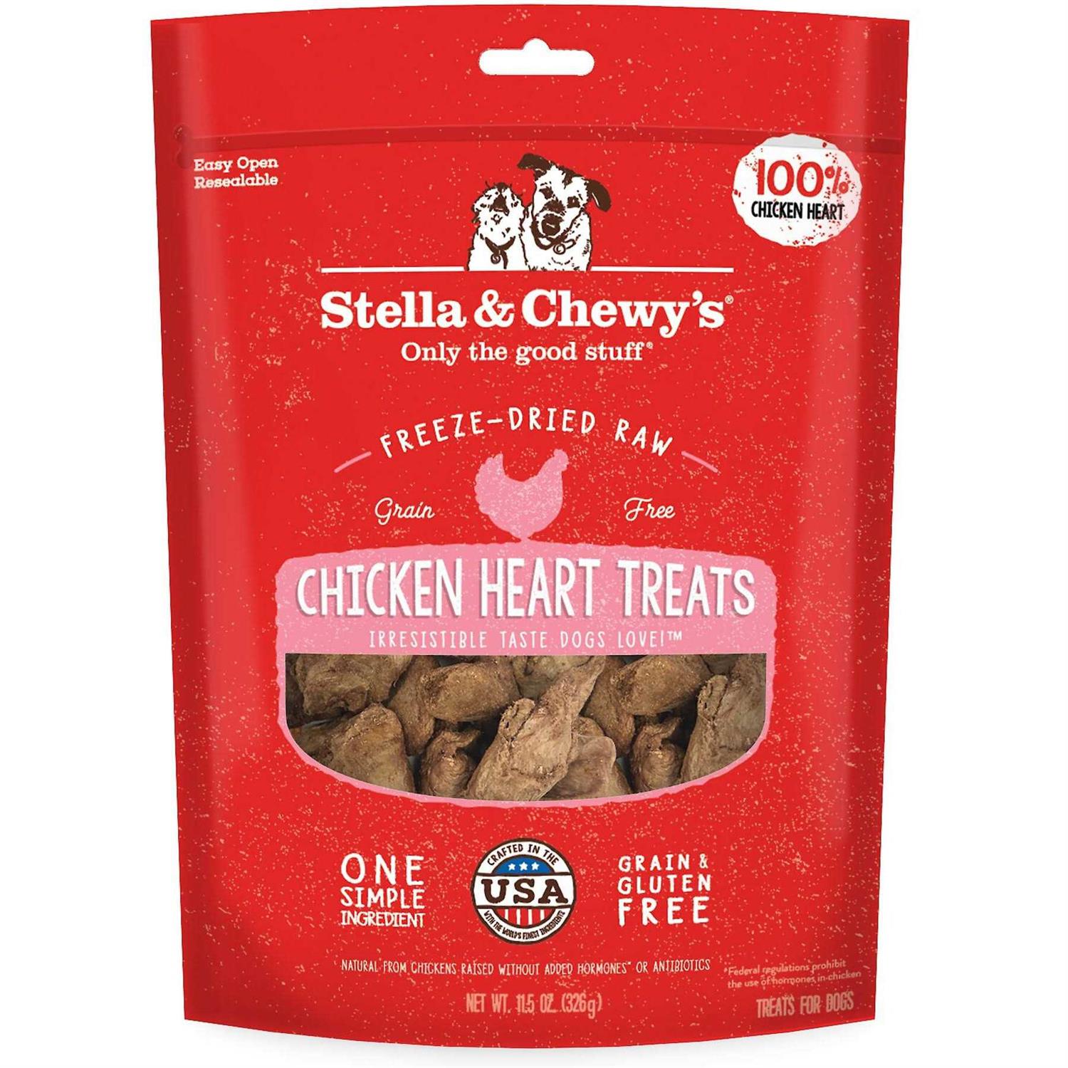 Stella & Chewy's Chicken Hearts Freeze-Dried Dog Treats - Pet Supplies online store